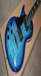 La qualité est la première guitare électrique pour gaucher, placage d'érable nuageux pour gaucher, bleu7648464