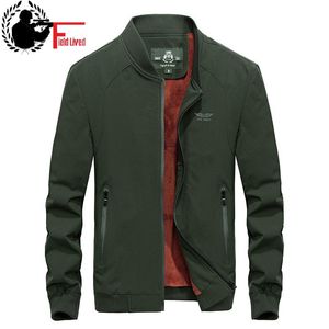 Chaquetas de calidad, abrigos de lana para hombre, Otoño Invierno, prendas de vestir informales para hombre, abrigo militar suelto cálido en el interior, verde militar 210518