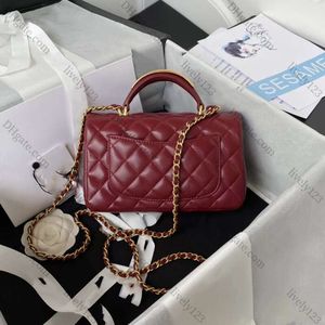 Kwaliteit dames crossbody tas ontwerper luxe metaalgreep mini handtas klassieke mode schapenvacht naam merk flip tas