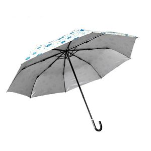 Kwaliteit Dame Mode Zonwering Zomer UV Paraplu Parasol Compact 3 Vouwen Winddicht Paraplu's Rain Comp