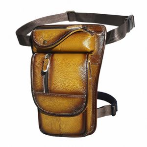 Kwaliteit Leer Mannen Ontwerp Casual Menger Tabletten Sling Bag Multifuncti Fi Reizen Taille Riem Pack Beenzak Mannelijke 3112-lb B35S #