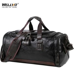 Bolsos de viaje de cuero de calidad para hombre, bolso de lona para equipaje, bolso de viaje informal, bolso grande de fin de semana XA631ZC 202211