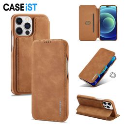 CASEiST Portefeuille de luxe en cuir PU à rabat magnétique avec fente pour carte de crédit et support de poche pour téléphone portable pour iPhone 15 14 13 12 11 Pro Max Plus XS XR 8 7 6 Samsung