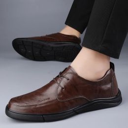 Qualité masculine authentique cuir décontracté élégants Business Business Lace up up oxfords Soft Sole Solers Chaussures Spring Loafer Shoe