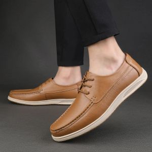 Qualité homme authentique en cuir haut en cuir décontracté à lacets masculins appartements masculins mens pour hommes classiques conduite oxford chaussures 2024 spri 6809