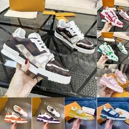 Quality Men Designer Top Trainer Vintage Vintage en cuir véritable chaussures décontractées Brand Mesh Classic Sneakers Fashion Sneaker Printing Lace Up Shoe Denim avec boîte 72994