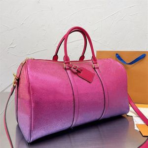 Kwaliteit Men Mode Duffle tas Pink Gradie Travel Bags Heren Handgreep Bagage Gentleman Business Toes met schouderriem lof en 3144