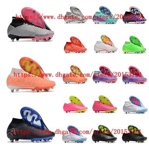 Quality Mens Soccer Shoes Cleats Zooms Mercuriales Superflyes Ixes Elitees SG Bottes de football extérieur Scarpe Calcio Designers Chuteiras Botas de Futbol