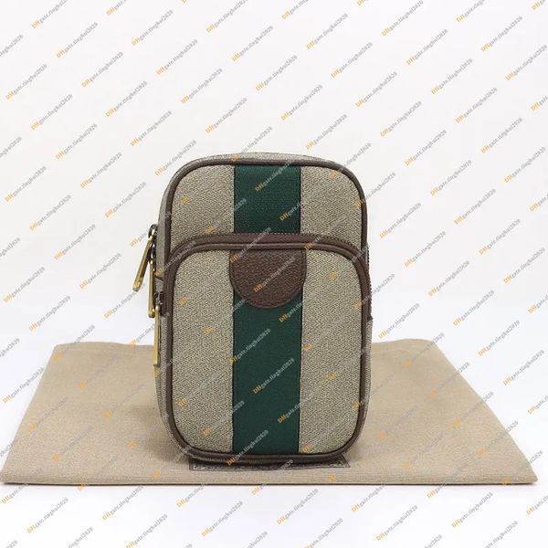 Calidad Bolsas para teléfonos móviles Mini bolso Cartera Mujeres Hombres Diseñador Hombro Crossbody Bolsa cuadrada Cuero genuino Messenger Monedero Bolsa Pecho Paquete Bolsa al aire libre