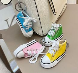 Kwaliteit Motorfiets Side Support Keychain Mini Canvas Simulation Leisure Shoes Keychain Pakket Pendant Factory Groothandel