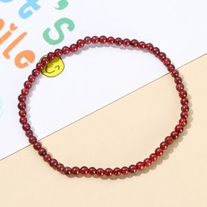 Qualité Naturel Vin Rouge Grenat 3mm Perlé Bracelets Femmes Mode Chanceux Pierre Charme Bracelets Yoga Méditation Amitié Cadeau