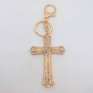 Kwaliteits ornamenten Creatieve diamant Cross Keychain Groothandel metalen Automobile Hangend ornament klein geschenk