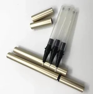 Bouteilles d'emballage de qualité Gold Eye-liner cosmétique vide pour tube d'emballage Croissance Bouteille de rangement liquide Bouteille noire classique avec une balle de mélange