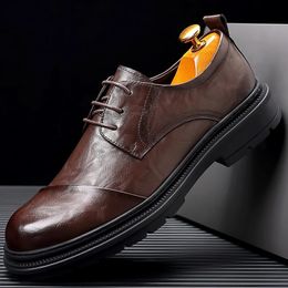 Plate-forme de qualité Men de marque High Oxford Men's Casual Lace Up Dogs Locs Moccasins Office Chaussures 240106 5