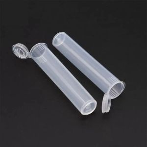 Tubo de embalaje pre-enrollado de calidad Botella de plástico transparente negro blanco junta doob romo pre-enrollado pastillero tiene un diámetro interno de 0.688 pulgadas y una longitud de 4.6 pulgadas