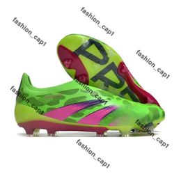 Boots de football de qualité de qualité 30e anniversaire Tongue pli les lacets sans lacets FG Mens Soccer Cilats confortable Entraînement en cuir Prédécteur Elite Cleats Chaussures 465