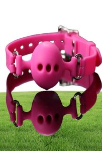 Qualité Pure Silicone Bouche Gag Ball Gags BDSM Bâillonnement Équipement de Retenue Sexe Bondage Jouer Accessoire Noir Rose Petit Grand B03020259678271