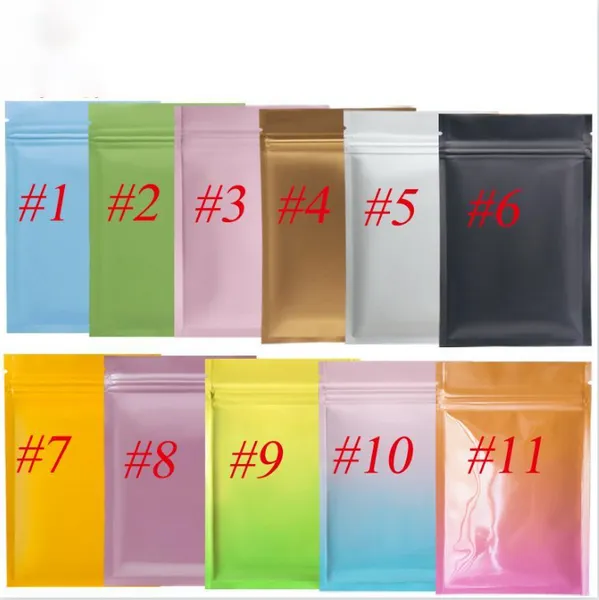 Qualité refermable multi couleur Zip Mylar sac de stockage des aliments sacs en papier d'aluminium sac d'emballage en plastique pochettes anti-odeurs