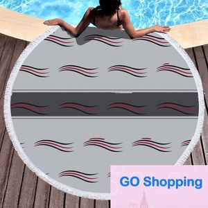 Serviette ronde de qualité serviette de plage de plage étalage étranger impression numérique Pouetter des serviettes de bain rond