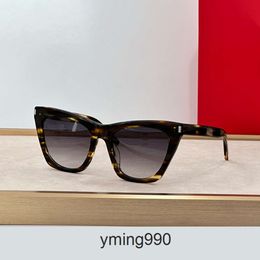 Calidad SAINT LAURENTS YSL gafas de sol tipo ojo de gato gafas para mujer gafas de sol gafas de sol de diseñador montura grande Tendencia euroamericana Bloqueo de color de acetato 1 alto fr KEUI