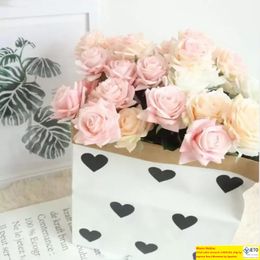 Kwaliteit Silk Roses Hoofd Artificial Flowers for Home Handicraft Diy Wreat Gift Scrapbooking Car Bride Bouquet Decorative
