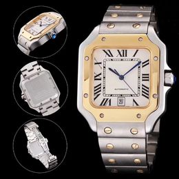 Qualité Argent-Or Hommes Montre Classique Carré Design En Acier Inoxydable Hommes Montres Mouvement Automatique WSSA0030 Montres-bracelets Clock308Q