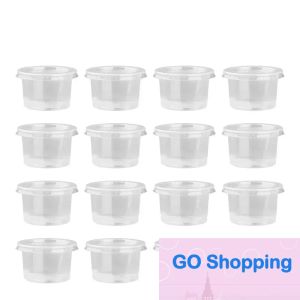 Recipientes de plástico pequeños de calidad con tapas, vasos de chupito de gelatina, taza de salsa de condimentos para preparación de comidas en porciones