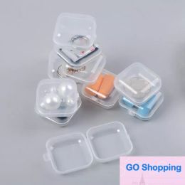 Mini conteneurs de stockage en plastique transparent, carré vide de qualité, boîte avec couvercles, petite boîte de rangement de bijoux bouchons d'oreilles