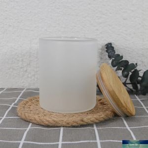 Kwaliteit sublimatie blanco 6oz kaarsenpot tuimelaar recht met bamboe deksel rechte glazen snoeppot frosted tuimelaar voor warmteoverdracht