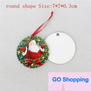 Qualité Sublimation Blanc Mdf Rond Carré Neige Ornements De Noël Décorations Transfert À Chaud Impression DIY Blanc Consommable Cadeaux De Noël Nouveau