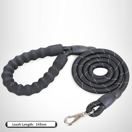 Kwaliteit dikke nylon hondenriem Comfortabele lederen controleriem voor kleine, middelgrote, grote honden Pitbull Gold Retriever-accessoires