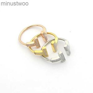 Bagues de qualité supérieure pour femmes, bijoux Double coque en t entre la bague en diamant, modèles de Couple du commerce extérieur, ensemble de sourire Y10X 4QLK