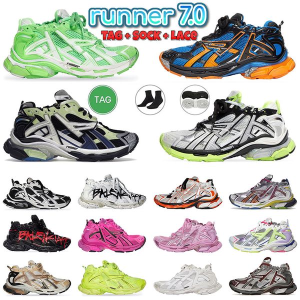 top qualité Runner 7.0 Designer Femmes Hommes Chaussures de randonnée Paris Baskets Noir Blanc Rose jaune bleu rouge Tendance All-match Jogging 7s sports célèbres baskets de plein air