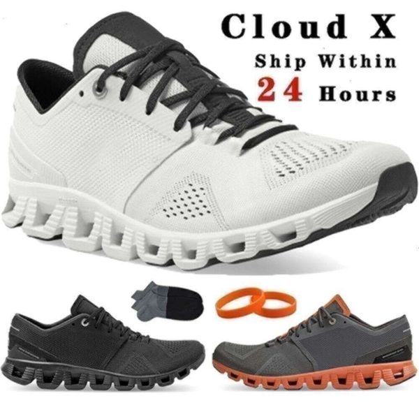 Qualité top chaussures nuage x chaussures hommes noirs blancs femmes rouille baskets rouges ingénierie suisse cloudtec respirant pour femmes sports t