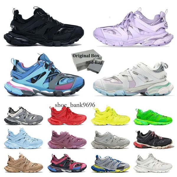 Calidad Top Triple S 3 Mujeres Zapatos de vestir Hombres Todo Negro Blanco Violeta Púrpura Rosa Azul claro Beige Gris Para mujer Entrenadores para hombre Abuelo Luxuy Diseñador Zapatillas de deporte azadas