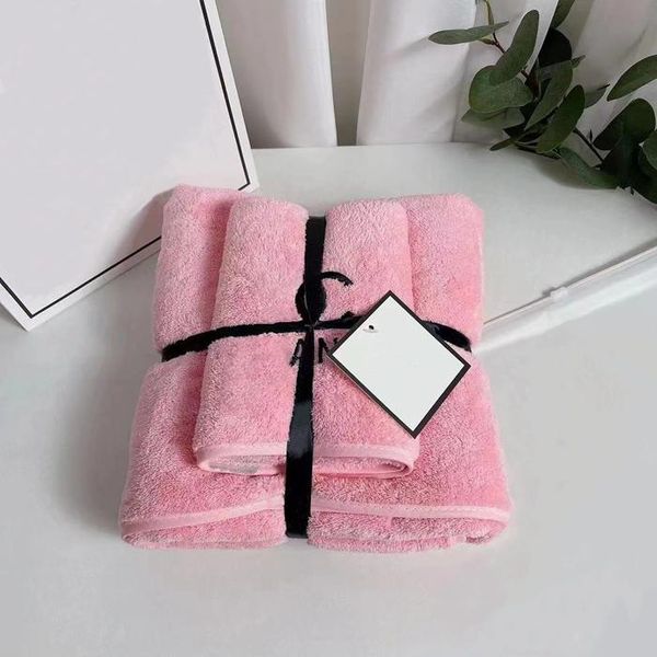 Ensemble de serviettes de qualité Desinger Serviette de visage et bain Grande couverture de piscine Super douce Maison Hôtel Voyage Utilisation Salle de bain Spa Serviette de douche de luxe durable Séchage rapide 8 couleurs 2 pièces