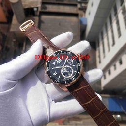 Montre de qualité CALIBRE DE série W7100051 montre Rose Gold Case mécanique automatique Mens Sport Wrist Watches2709