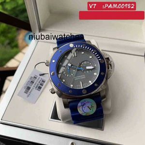 Kwaliteitshorloge High Luxury Super Watches 47mm metalen roterende blauwe keramische ring Rubberen band Smart 6V34