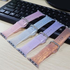 Shimmering Powder Band voor Apple Watch Series 8/Ultra/7/6/5/4/3/3/2/SE Siliconenband 41 42 mm voor Iwatch Buckle Strap 40 44 45 49mm accessoires