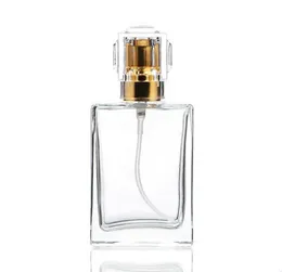 Calidad al por mayor 30 ML botella de perfume de vidrio cuadrado botella vacía cosmética boquilla dispensadora botellas de spray paquete opp