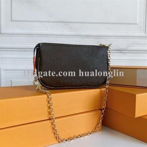 portefeuille de qualité de qualité de sac à main portefeuille en cuir embrayage de boîte d'origine grille de fleur 207p