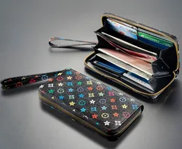Kwaliteit Dames Zipper Gedrukte portemonnee Nieuwe Koreaanse stijl Modieuze Long Mobile Phone Bag Card Case Lady Handdragende portefeuilles