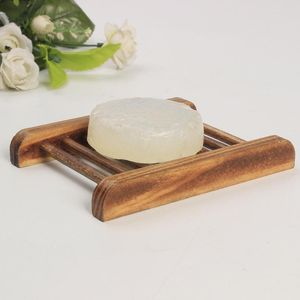 Kwaliteit hout zeepgereep houten zeeplade houder zeeprek plaatcontainer voor badkamer gratis verzending