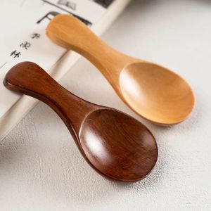 Cuillère à thé en bois de qualité créative bébé lait en poudre crème glacée café Condiment couverts Nanmu Schimasuperba