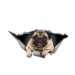 Qualtiy 15 7 2 cm Pug Sticker 3D Pet Car Raam laptop verwijderbare sticker CA-4011287R