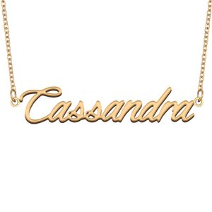 Cassandra naam ketting roestvrij staal aangepaste naamplaatje hanger voor vrouw meisjes