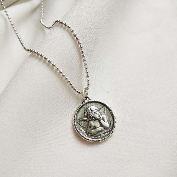 Quanlity 925 argent sterling ange gardien pendentifs collier image figure conception sauvage collier pour femmes mode bijoux fins