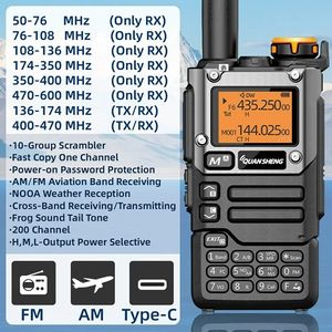 Quansheng UV-K5 talkie-walkie 5W bande aérienne Radio bidirectionnelle UHF VHF DTMF FM brouilleur NOAA fréquence sans fil copie Radio amateur