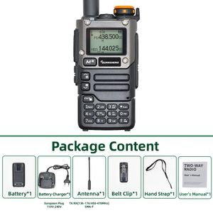 Quansheng UV-K5 Walkie Talkie 5W Air Band Two Way Radio UHF VHF DTMF FM NOAA Wireless Frequency Copy Ham Radio