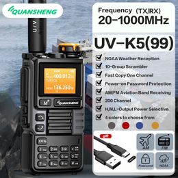 Quansheng UV-K6 Walkie Talkie 5W Air Band Radio Tyep C Charge UHF VHF DTMF FM Scrambler NOAA Wireless Frequency Two Way CB Radio 240430